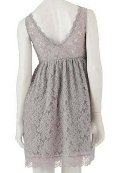 Jennifer Lopez Romantic Grey Lace Dress Size 0 - Picture 2 of 16